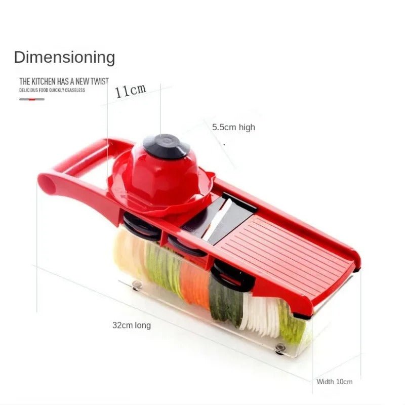 12 - in - 1 Multifunctional Vegetable Slicer with Storage Container & Interchangeable Blades - Emirati Elegance