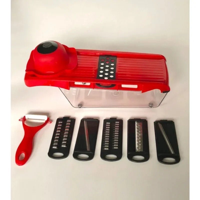 12 - in - 1 Multifunctional Vegetable Slicer with Storage Container & Interchangeable Blades - Emirati Elegance