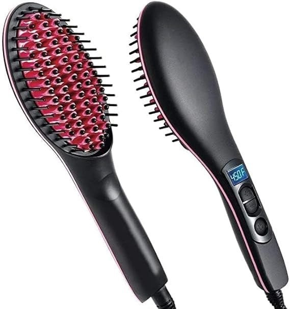 2 - in - 1 Hair Straightening Brush – Instant Heat Styling Tool for Smooth & Frizz - Free Hair - Emirati Elegance