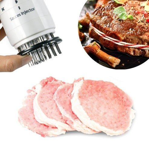 2 - in - 1 Meat Tenderizer and Marinade Injector – Stainless Steel Blades for Juicy, Flavorful Cooking - Emirati Elegance