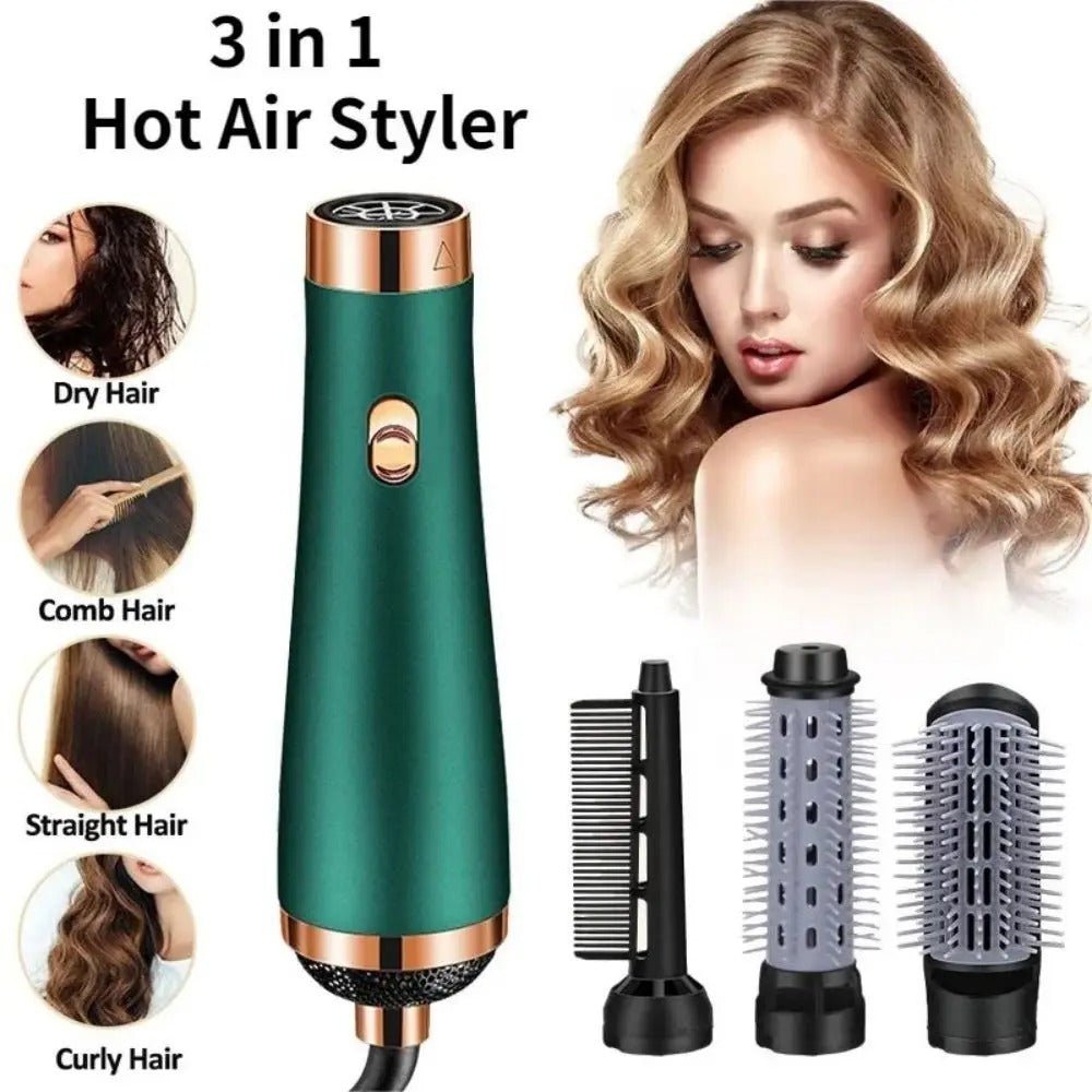 3 - in - 1 Hot Air Styler for Drying, Straightening & Curling – Multi - Functional Hair Styling Tool - Emirati Elegance