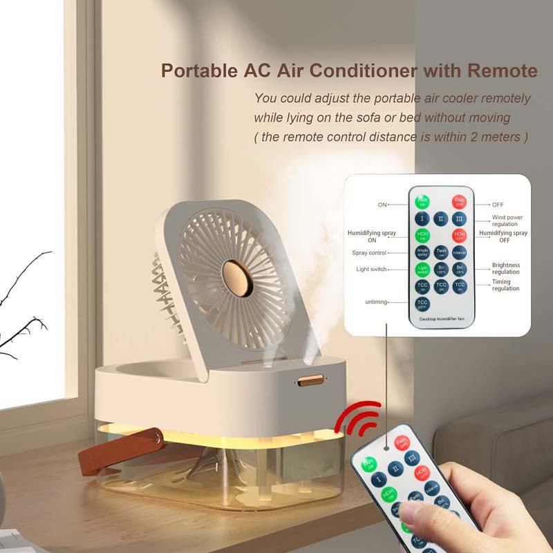 3 - in - 1 Portable USB Fan with Humidifier & Night Light for Cool Comfort Anywhere - Emirati Elegance