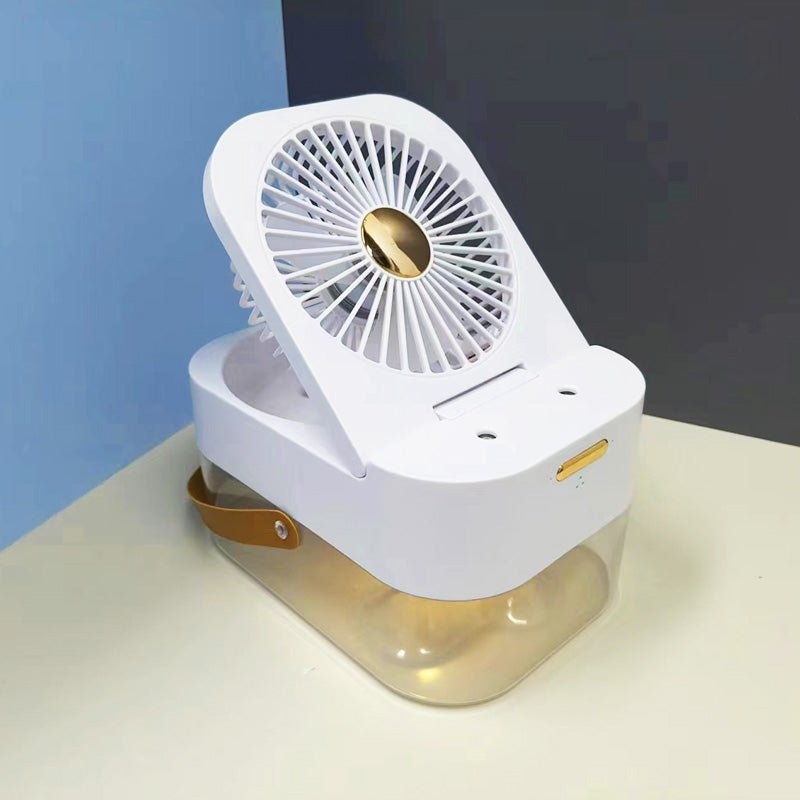 3 - in - 1 Portable USB Fan with Humidifier & Night Light for Cool Comfort Anywhere - Emirati Elegance