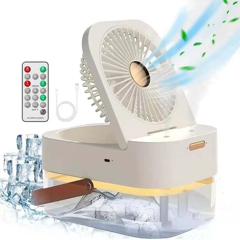 3 - in - 1 Portable USB Fan with Humidifier & Night Light for Cool Comfort Anywhere - Emirati Elegance