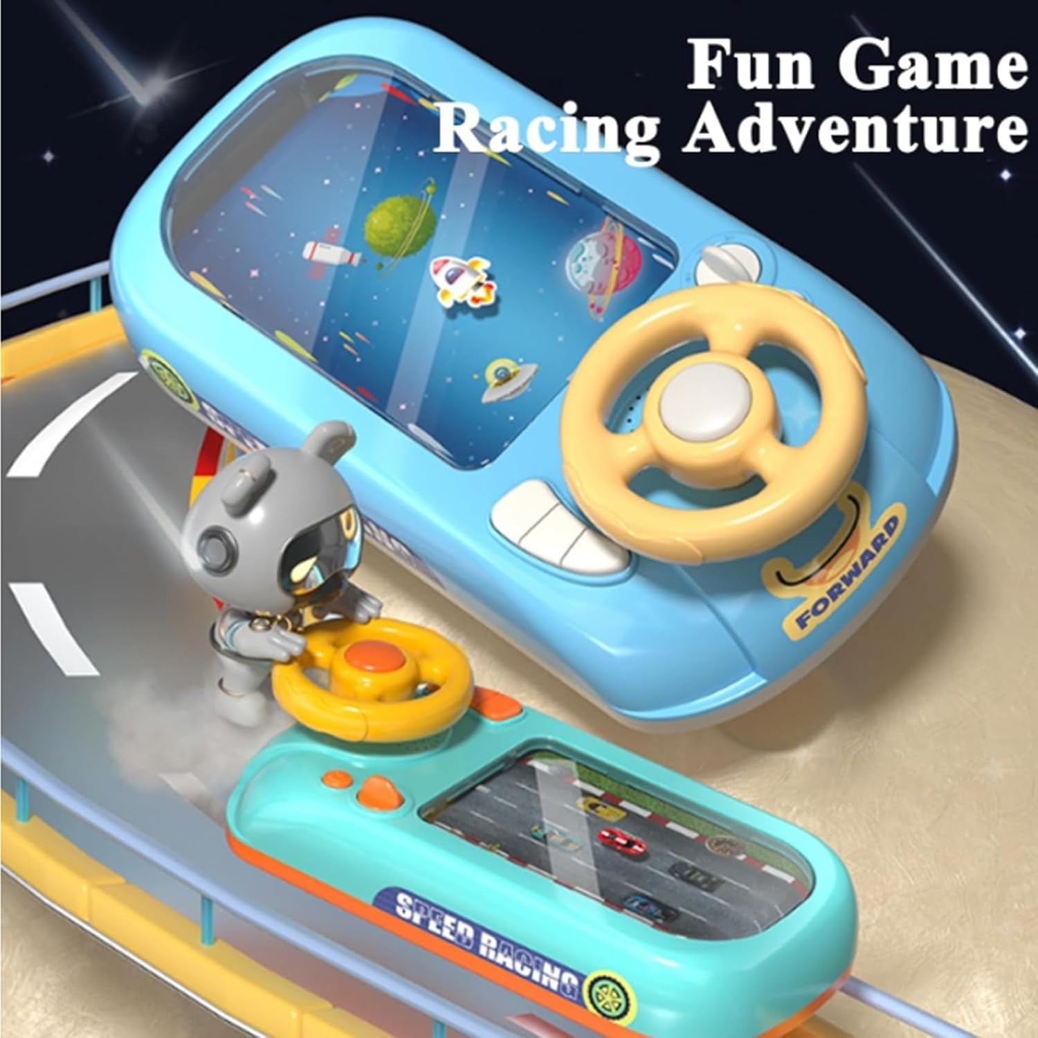 Kids Car Racing Adventure Toy with Steering Wheel – Fun Learning Game for Ages 3+ - Emirati Elegance