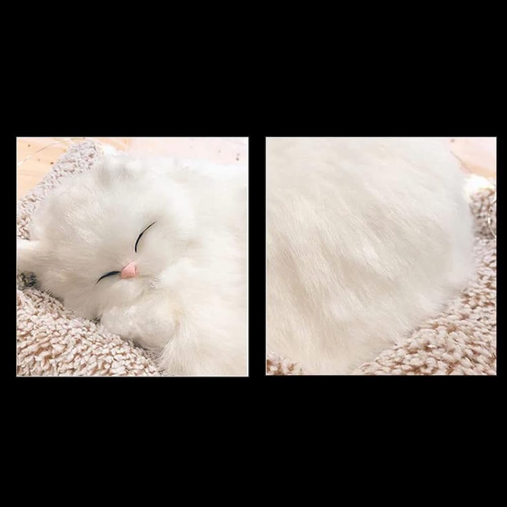 Lifelike Sleeping Cat Plush Toy – Realistic Breathing Pet for Stress Relief & Decor - Emirati Elegance
