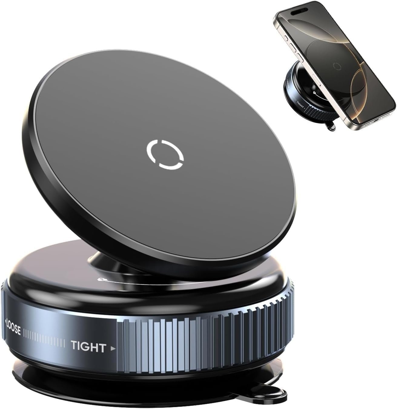 Magnetic 360° Rotating Car Mount Holder with Strong Grip for All Smartphones - Emirati Elegance
