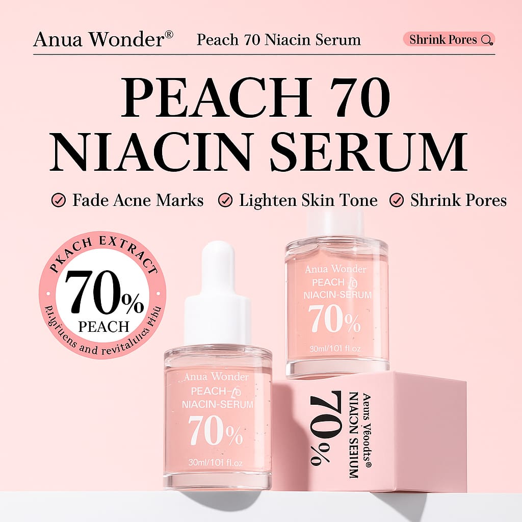 Peach 70% Niacinamide Serum – Brightening & Hydrating Facial Essence for Glowing Skin - Emirati Elegance