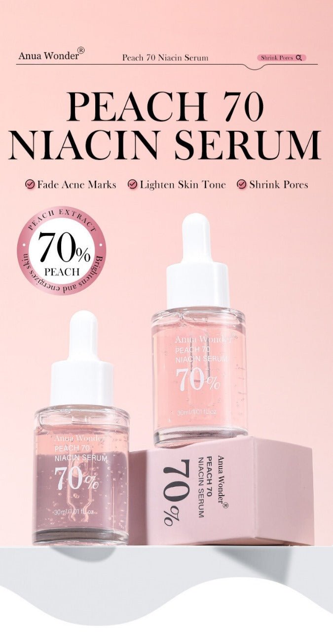 Peach 70% Niacinamide Serum – Brightening & Hydrating Facial Essence for Glowing Skin - Emirati Elegance