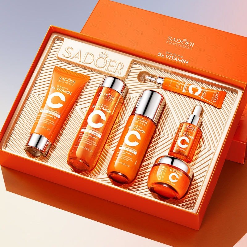 Sadoer Vitamin C Skincare Set – 5X Brightening Power for Radiant, Even - Toned & Hydrated Skin - Emirati Elegance