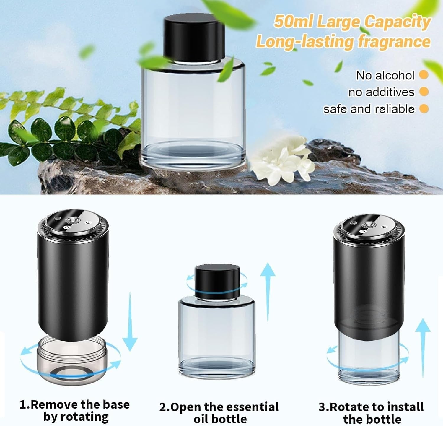 Smart Car Aroma Diffuser with Auto On/Off – 4 Fragrance Modes & Odor Elimination - Emirati Elegance
