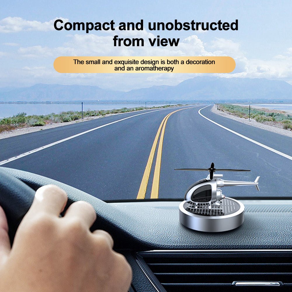 Solar - Powered Rotating Helicopter Car Air Freshener – Stylish Dashboard Fragrance Diffuser - Emirati Elegance