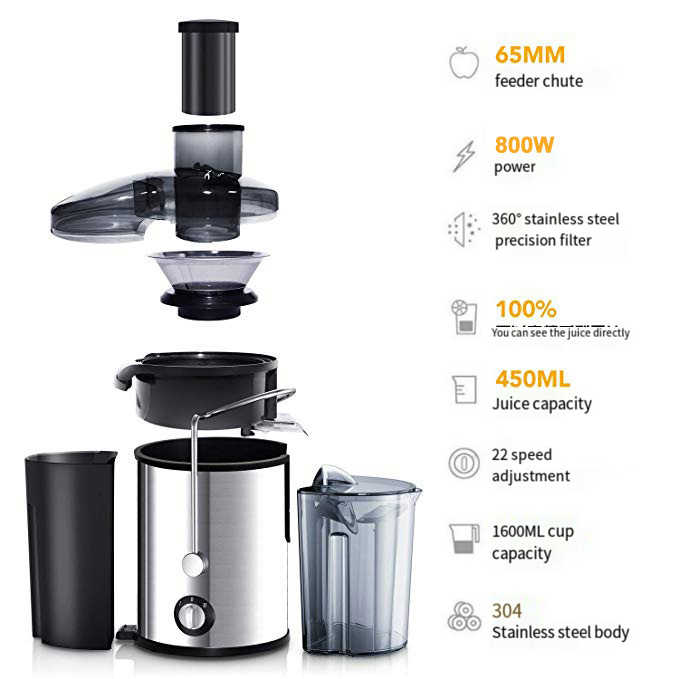 Stainless Steel Juice Extractor – High - Speed Electric Juicer for Fresh Fruits & Vegetables - Emirati Elegance