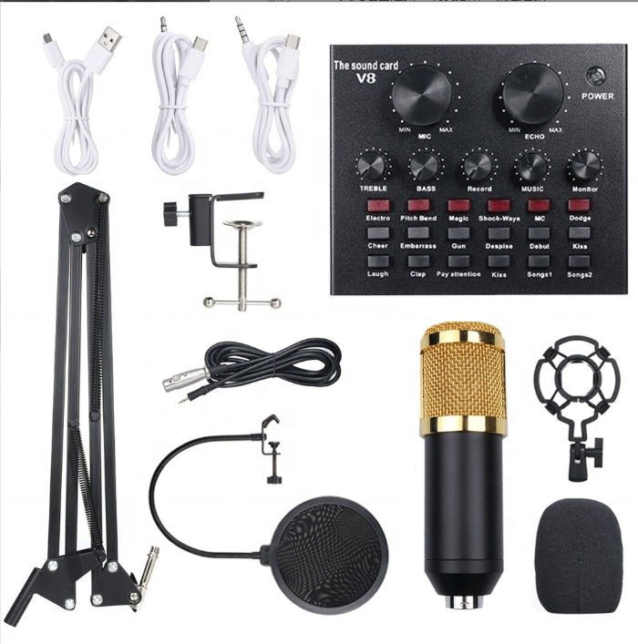 V8 Sound Card Audio Mixer – Multi - Device Compatible for Streaming & Recording - Emirati Elegance