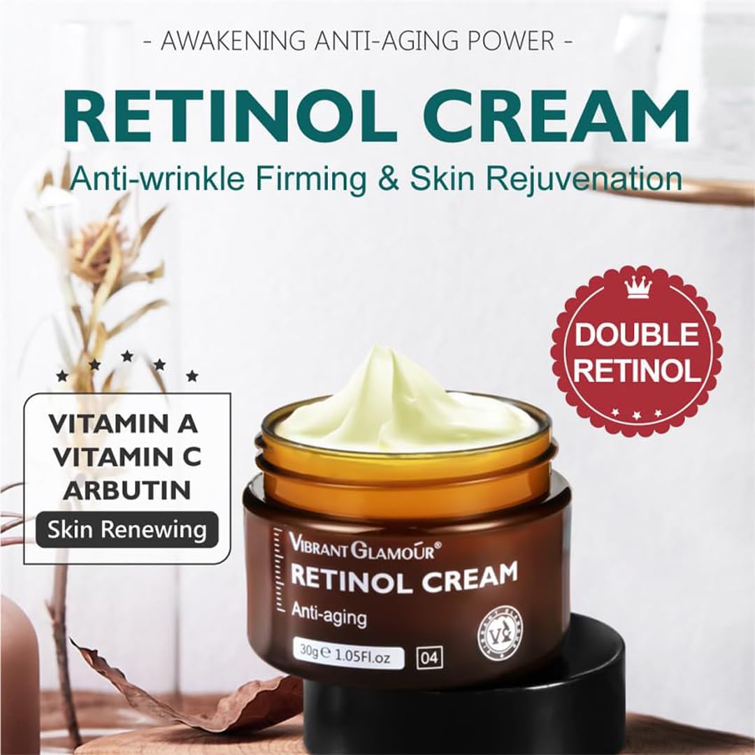 Vibrant Glamour Retinol Cream – Anti - Aging Moisturizer for Radiant, Youthful Skin (30g) - Emirati Elegance